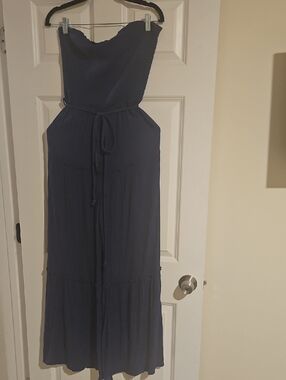 Love Tree Strapless Navy Jumpsuit